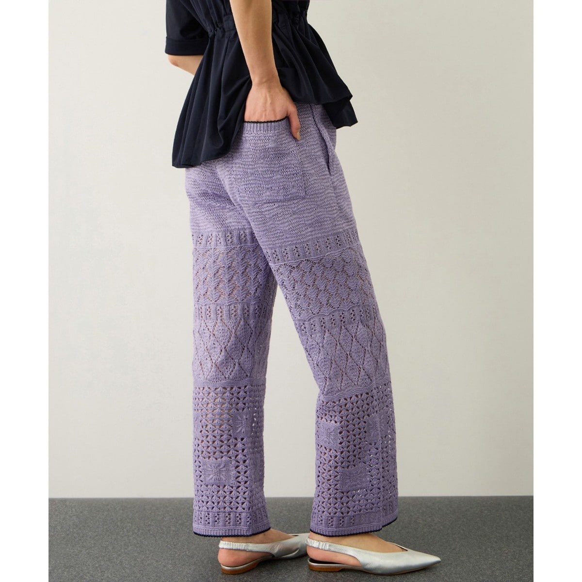 [�}���C]�yCOOHEM�zSUKASHI EMBOSSED KNIT PANTS/�C�[�W�[�P�A�E�Z�b�g�A�b�v��/���y�iROPE'�j ���x���_�[(52)