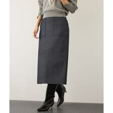 [美人スカート]トリアセツイル ポケット付きタイトスカート(デニムライク)/イージーケア・セットアッ