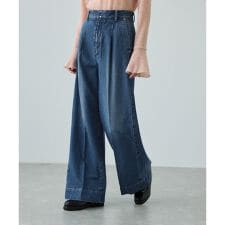 テンセルデニムストレートワイドパンツ/イージーケア・セットアップ対応