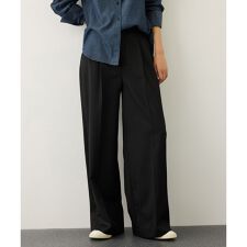 トリアセツイル ワンタックイージーワイドパンツ(デニムライク)/イージーケア・セットアップ対応