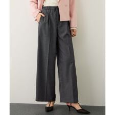 トリアセツイル ワンタックイージーワイドパンツ(デニムライク)/イージーケア・セットアップ対応