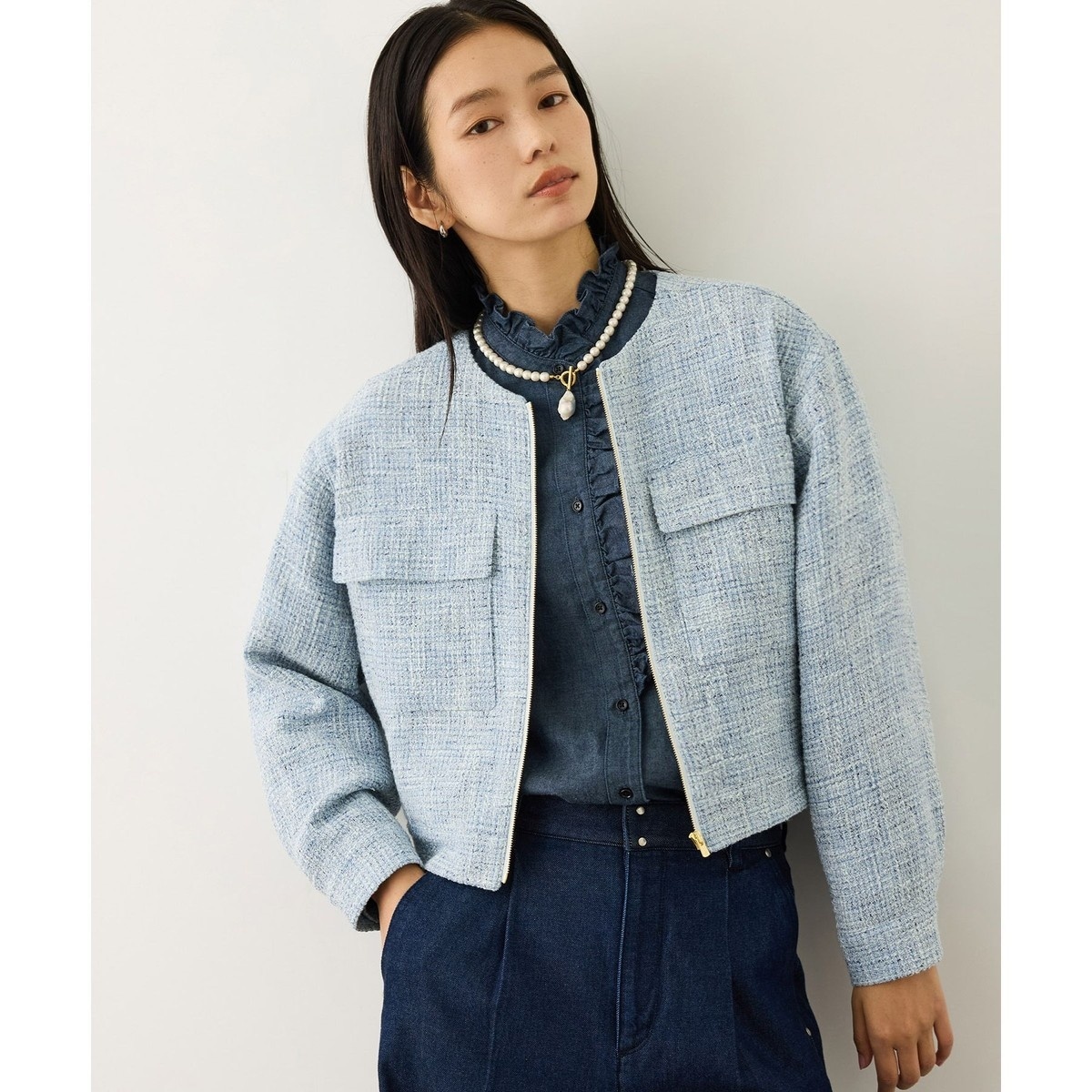 ツイードノーカラージャケット | ロペ(ROPE') | マルイウェブチャネル