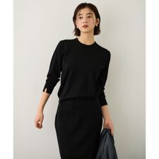 ビジューレース襟ニットプルオーバー/イージーケア