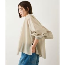 キュプラシルクボリュームスリーブブラウス/イージーケア