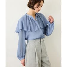 楊柳フリルブラウス/イージーケア
