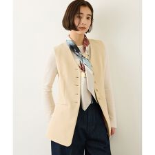 ダブルクロスストレッチフレアジレ/接触冷感・イージーケア・セットアップ対応