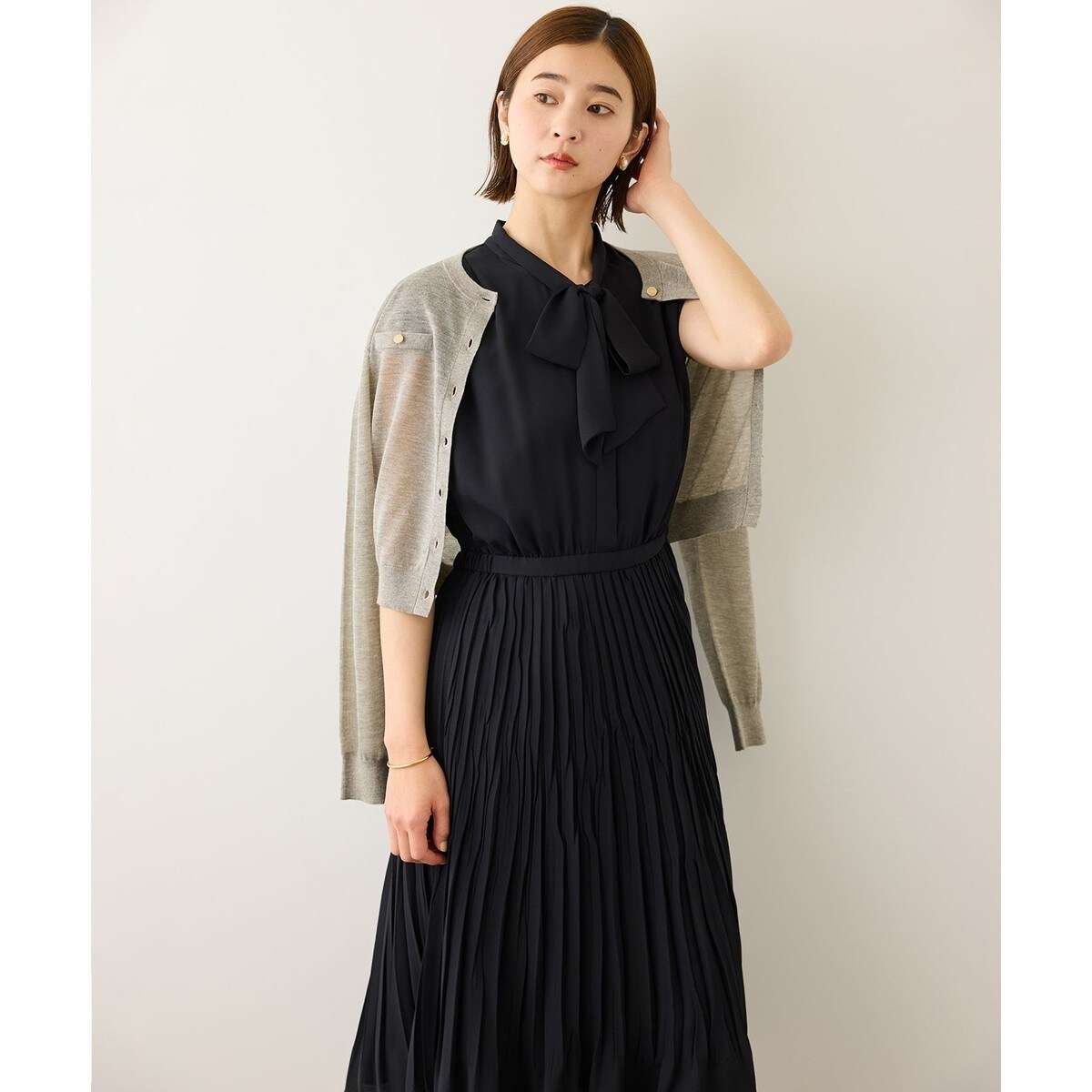 ジョーゼットフレンチスリーブプリーツワンピース/26SS | ロペ(ROPE