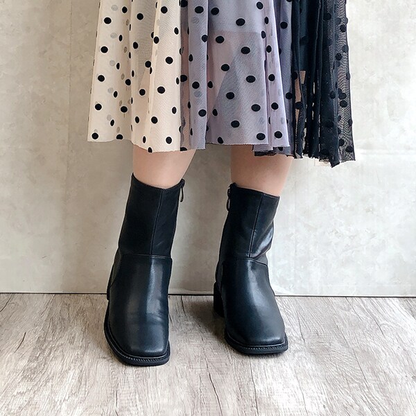 スクエアトゥショートブーツ | ヌーベルヴォーグ リラックス(NOUBEL