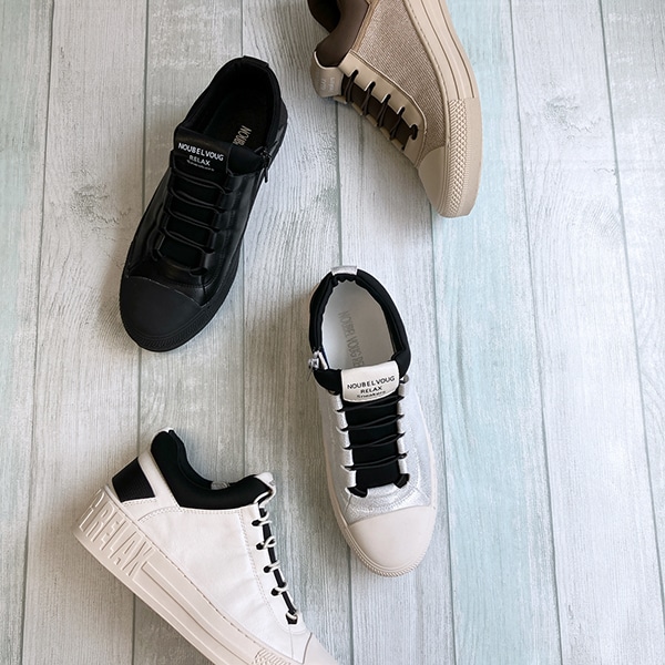 ヌーベルヴォーグ リラックス（NOUBEL VOUG Relax）/厚底 レースアップデザイン サイドファスナー スニーカー 厚底 レースアップデザイン サイドファスナー スニーカー | ヌーベル