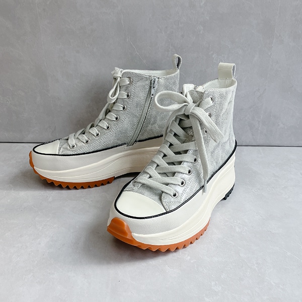 25秋冬新作】【人気商品】厚底 サイドファスナー ハイカット レース