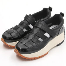 【26春夏新作】上品スニーカー グルカデザイン厚底 異素材コンビスニーカー