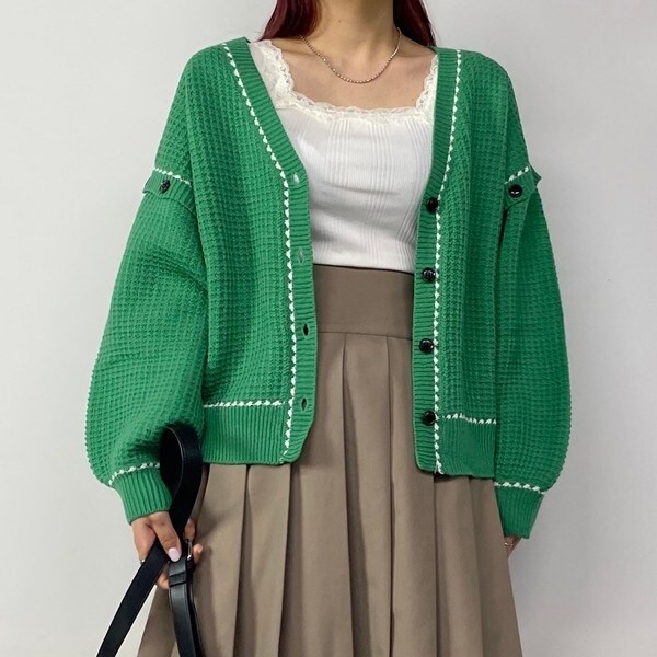 NICOLE カレッジ風カーディガン 80〜90s ヴィンテージ 最高 の