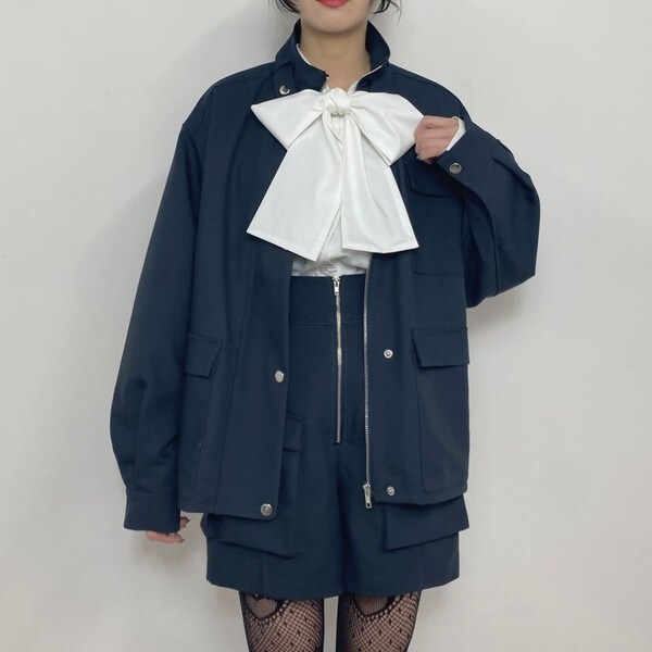 ウール混 ビーバー スタンドカラーコート | コムサイズム(COMME