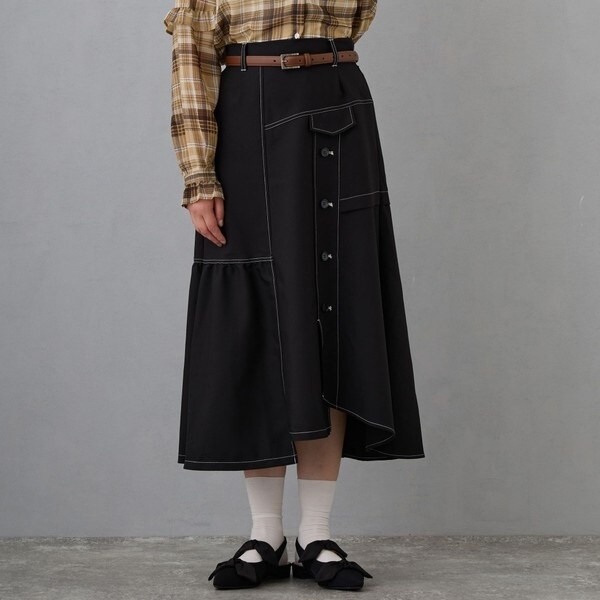 MARIA バイカラーアシンメトリースカート MARIA バイカラーアシンメトリースカート