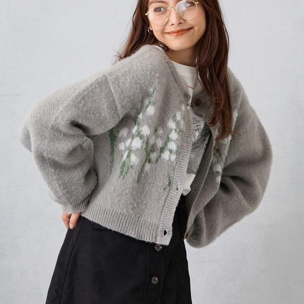 フラワージャガードカーディガン | NICOLE CLUB | マルイウェブチャネル