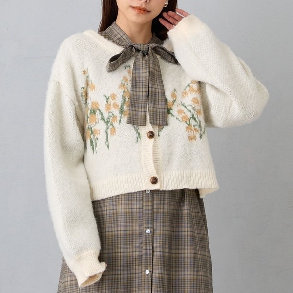 フラワージャガードカーディガン | NICOLE CLUB | マルイウェブチャネル