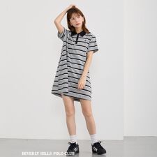 【BEVERLY HILLS POLO CLUB】ボーダーポロワンピース