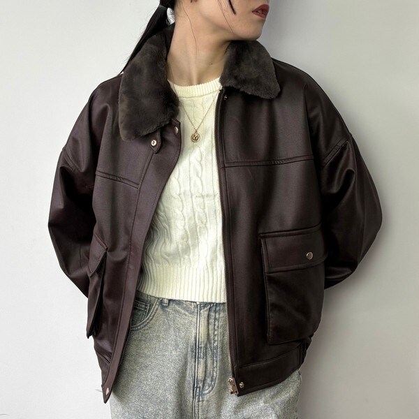 flandre スタジャン レザー スエード 切り替え ショート丈 ジャケット flandre スタジャン レザー スエード 切り替え ショート丈 ジャケット