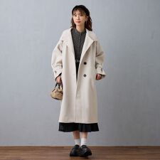 スタンドカラーロングコート