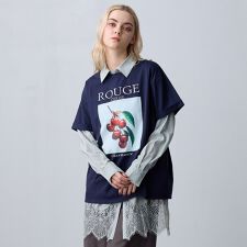 【ZELDA】裾レースシャツワンピース