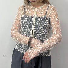 【ZELDA】シアーフラワーレースブラウス
