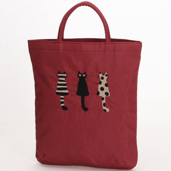 高さ35×幅30cm】刺繍バッグ（仲良し猫）（レディース）（ATSUKO MATANO