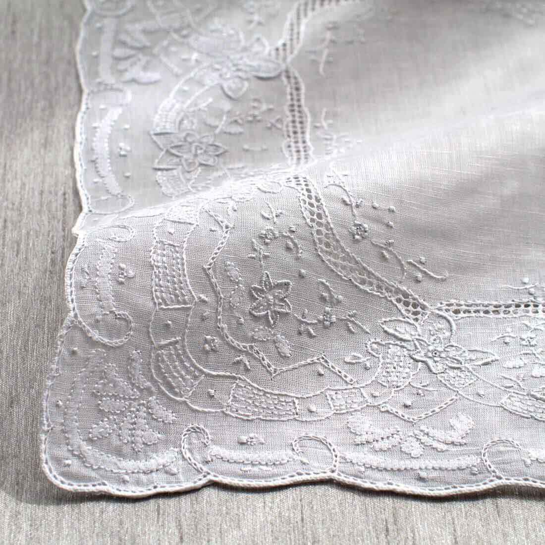 スワトウ　手刺繍ハンカチーフ　29cm×29cm 日本橋人形町店限定】汕頭（スワトウ）手刺繍ハンカチーフを特別