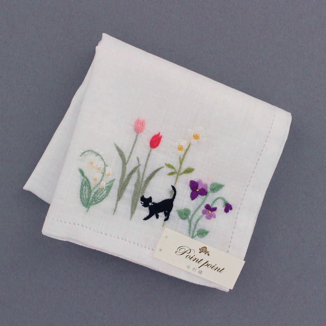 29×29cm】スワトウ 手刺繍ハンカチーフ（レディース）（SWATOW