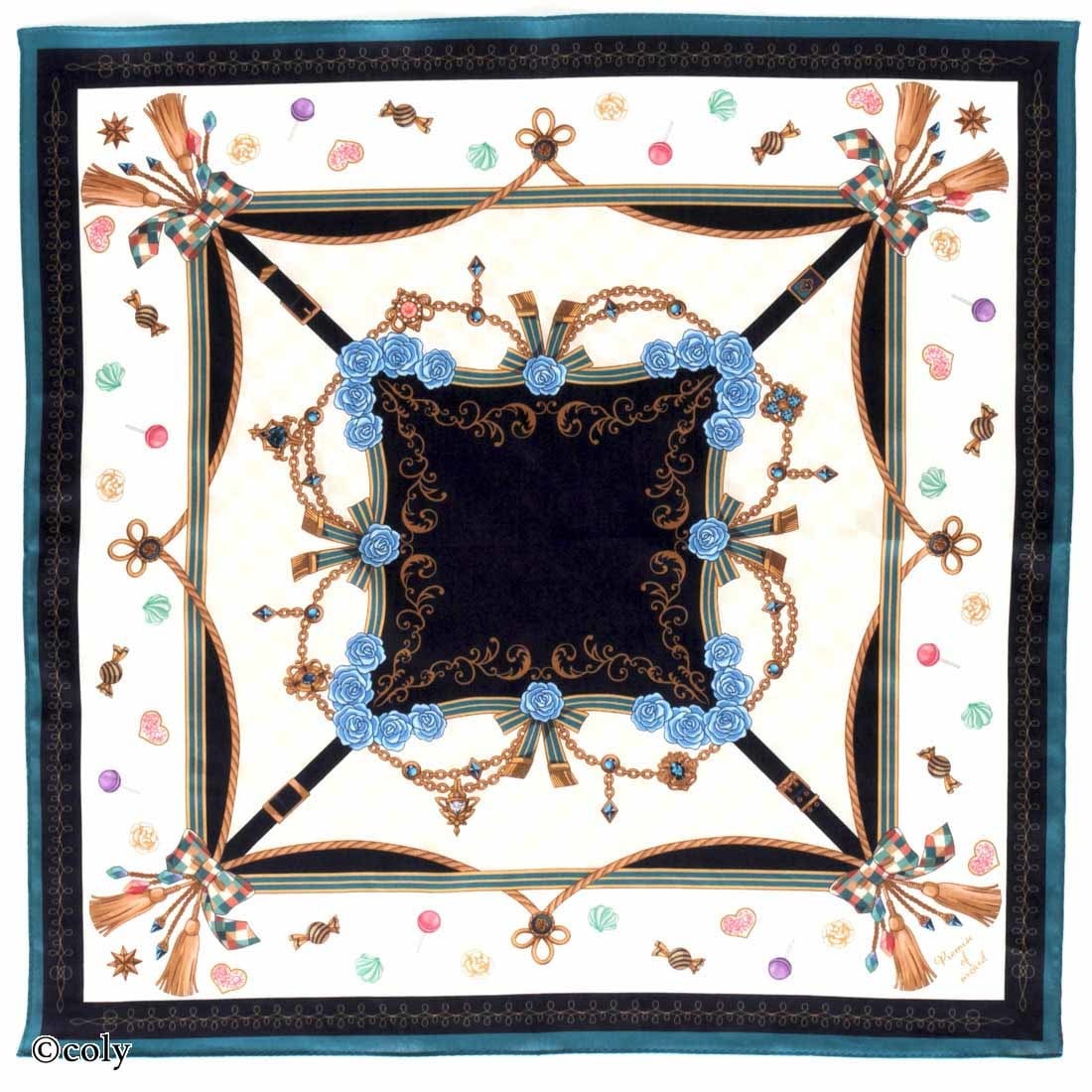 52×52cm】 魔法使いの約束 夢幻の城のコンフィズリー プリントハンカチ