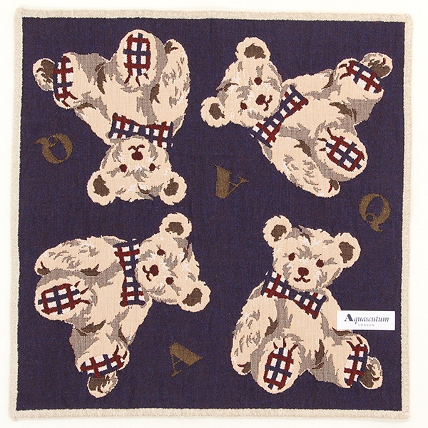 アクアスキュータム　ゴブラン織　ガーゼハンカチ　【Aquascutum】