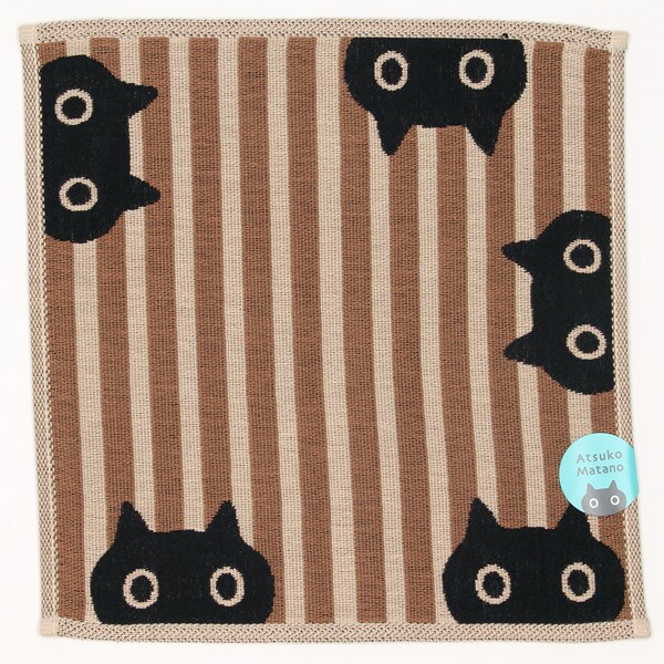アツコマタノ　三重ガーゼハンカチ　ストライプ　MEME　【Atsuko Matano】