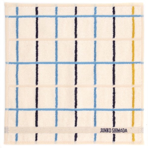 ジュンコシマダ表ガーゼ地 裏タオルハンカチ　チェック【JUNKO SHIMADA】