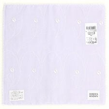 ヒビヤカダン　ガーゼハンカチ　チューリップ刺繍　【日比谷花壇　HIBIYA-KADAN】