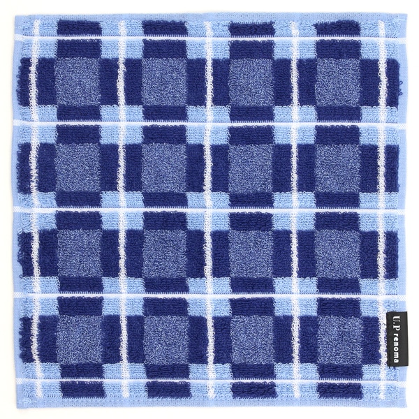ユーピーレノマ　タオルハンカチ　ブロックチェック【U.P renoma】