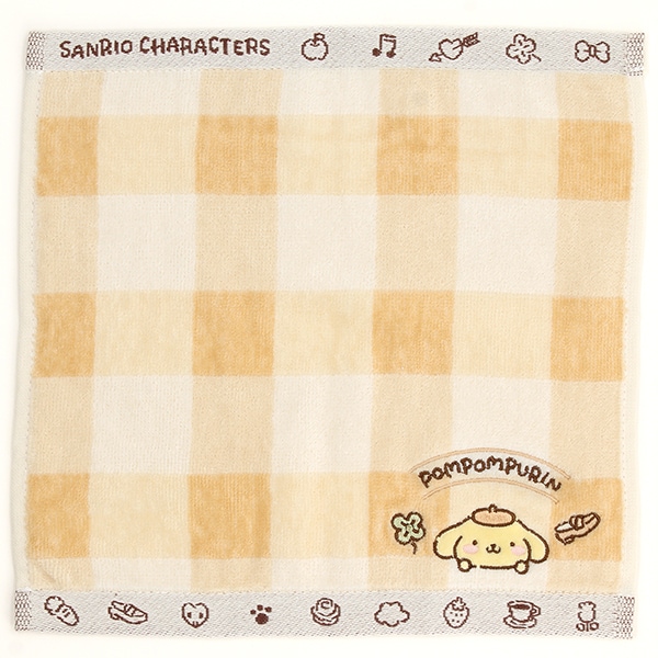 サンリオポムポムプリン　タオルハンカチ　ギンガムチェック【サンリオ】