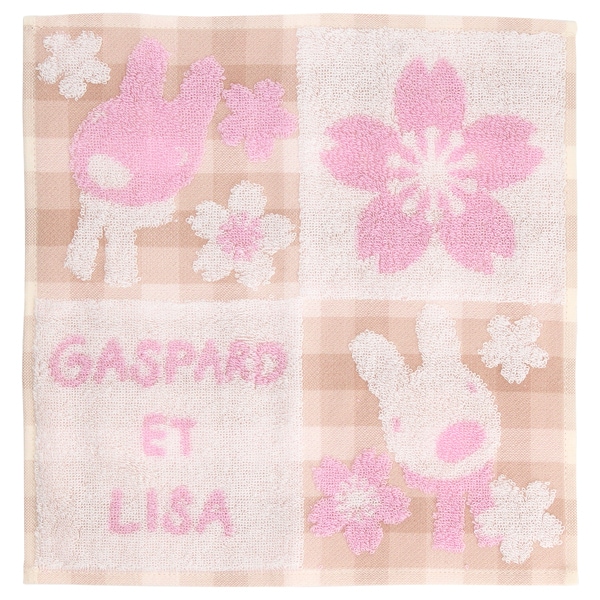 リサとガスパール タオルハンカチ 桜（パッケージ入り）【Gaspard et