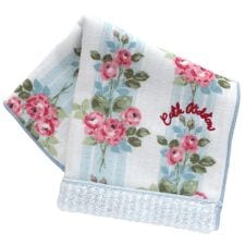 キャス キッドソン　表ガーゼ・裏タオルハンカチ　DECK STRIPE ROSE