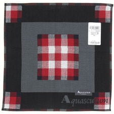 アクアスキュータム　メンズ　ガーゼハンカチ　ブロックチェック　【Aquascutum】