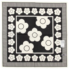 マリークヮント　プリントハンカチ　ヘムストライプ　【MARY QUANT　マリークワント】