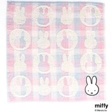 ミッフィー　表ガーゼ地・裏タオルハンカチ　パステルチェック　【miffy】