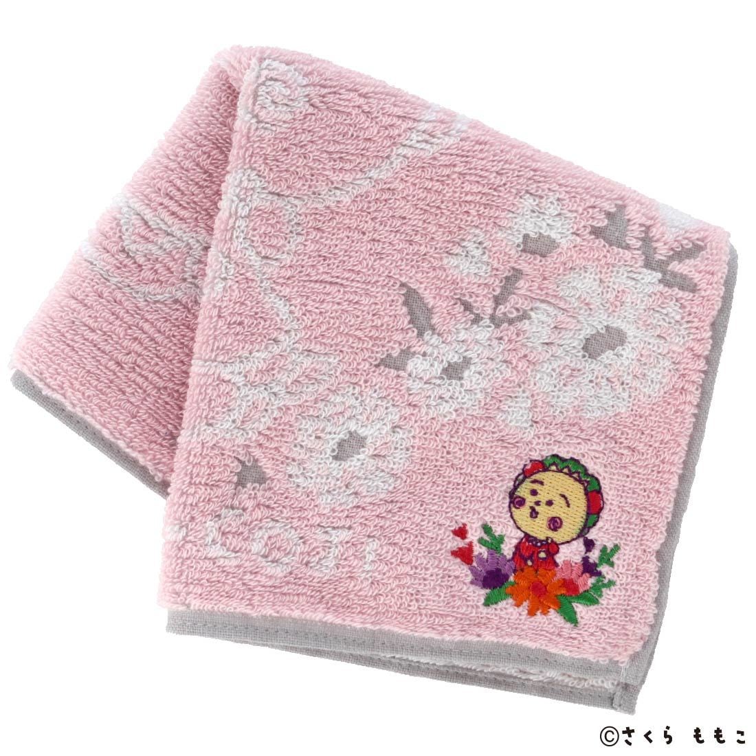 コジコジ タオルハンカチ 花に囲まれたコジコジ刺繍 【COJI-COJI