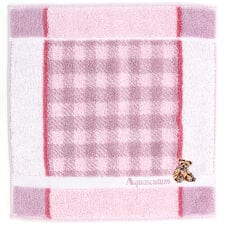 アクアスキュータム　タオルハンカチ　くまモチーフ刺繍　【Aquascutum】