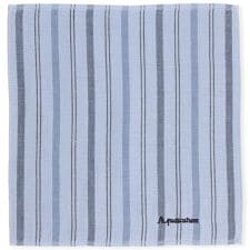 アクアスキュータム　メンズ　表ガーゼ地・裏タオルハンカチ　ベーシックストライプ