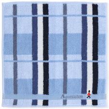 アクアスキュータム　メンズ　タオルハンカチ　チェック　兵隊刺繍　【Aquascutum】