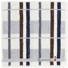 アクアスキュータム　メンズ　タオルハンカチ　チェック　兵隊刺繍　【Aquascutum】