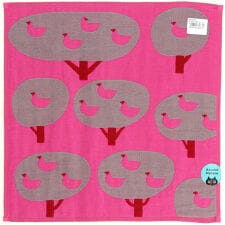 アツコマタノ　ハンカチ　小鳥の森　【Atsuko Matano】