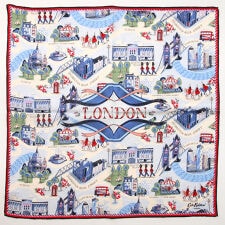 キャス キッドソン　大判　綿シルクハンカチ（58cm）LONDON TOWN