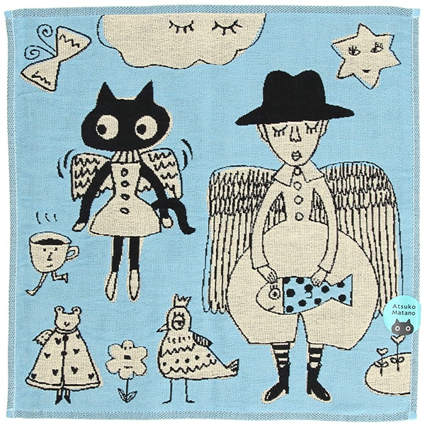 アツコマタノ ガーゼハンカチ 羽のあるもの 【Atsuko Matano