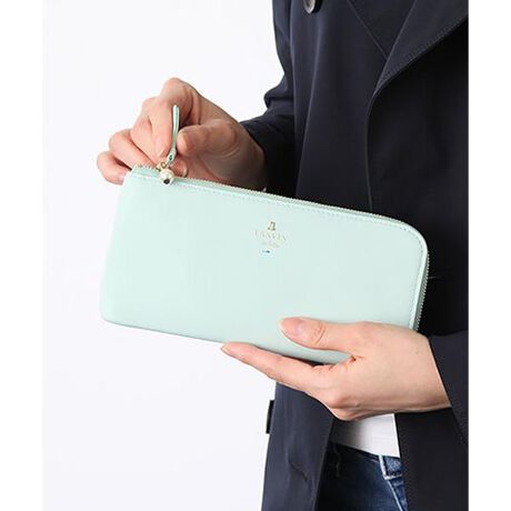 シャペル パール付きL字ファスナー長財布 LANVIN en Bleu / ランバン  