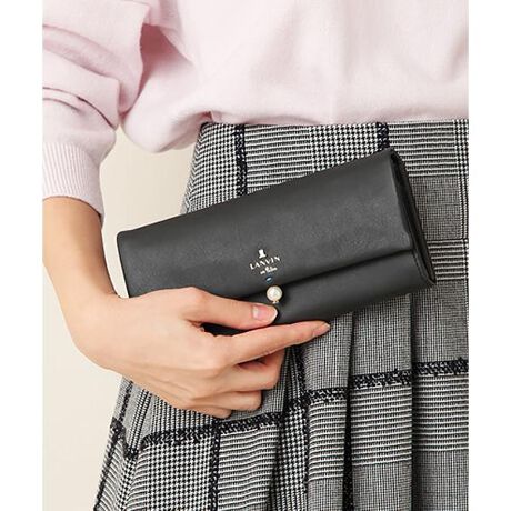 シャペル パール付きフラップ長財布 LANVIN en Bleu / ランバンオン 